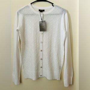 860- NWT Tenney Rose Design NY Button Down Cardigan/Sweater
